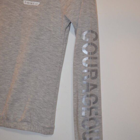 Hind Hoodie Grey Silver Sign on Left Sleeve Courageous Made Egypt M (10-12) - Picture 3 of 6